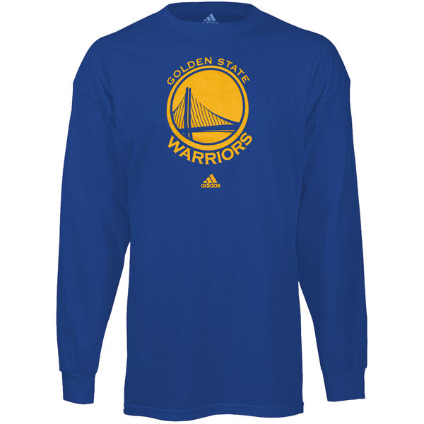 NBA Men Golden State Warriors Royal Blue Prime Logo Long Sleeve Tshirt->golden state warriors->NBA Jersey
